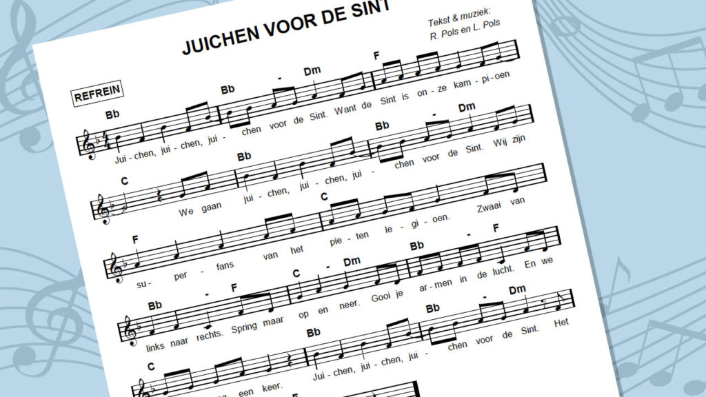 Bladmuziek Nationale Sinterklaaslied 2021 Juichen voor de Sint